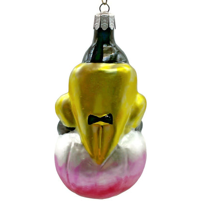 Christopher Radko Roly Poly Circus Clown Yellow Christmas Tree Ornament 91-032-1