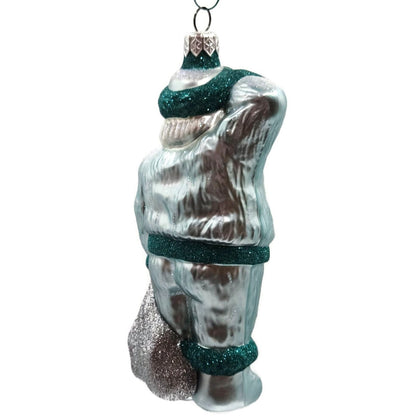 Patricia Breen A Santa for Thomas Turquoise Silver Bag Christmas Tree Ornament