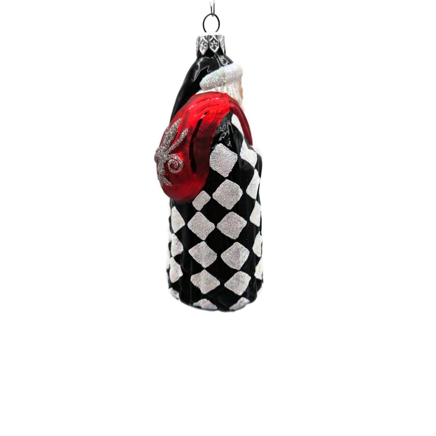 Ornament Patricia Breen Saint Louis Santa Claus Black White Checkered Christmas