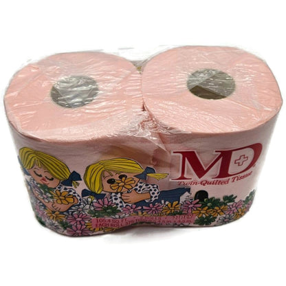 Vintage MD Toilet Paper Pink Twin Quilted Bathroom Tissue 2 Rolls 2 Ply NEW