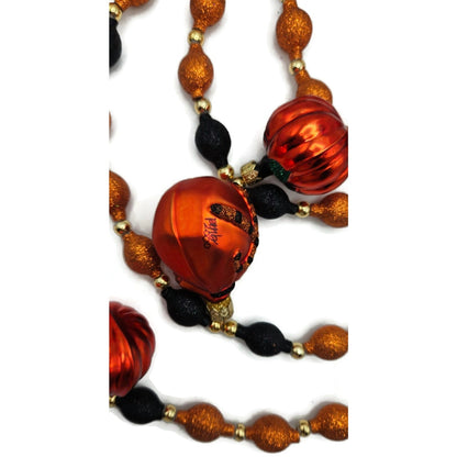 Patricia Breen Halloween Garland Pumpkins Mittens Glass Glitter OOAK 2000CO