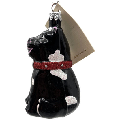 Patricia Breen Laughing Dog Black Fangs Sitting Pet Christmas Tree Ornament