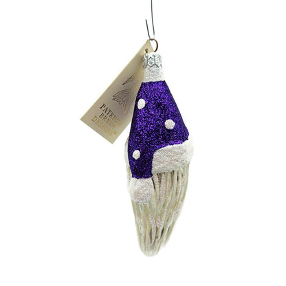 Patricia Breen Faux Fur Santa Purple Plum Polka Dots Christmas Tree Ornament