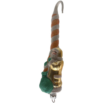 Patricia Breen Peppermint Santa Peach Striped Christmas Ornament Peachtree Place