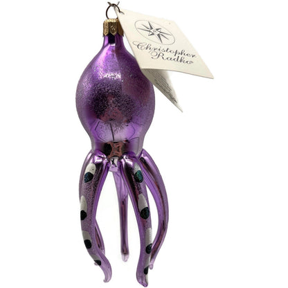 Christopher Radko Maxine Purple Octopus Glass Christmas Ornament 93-240-2