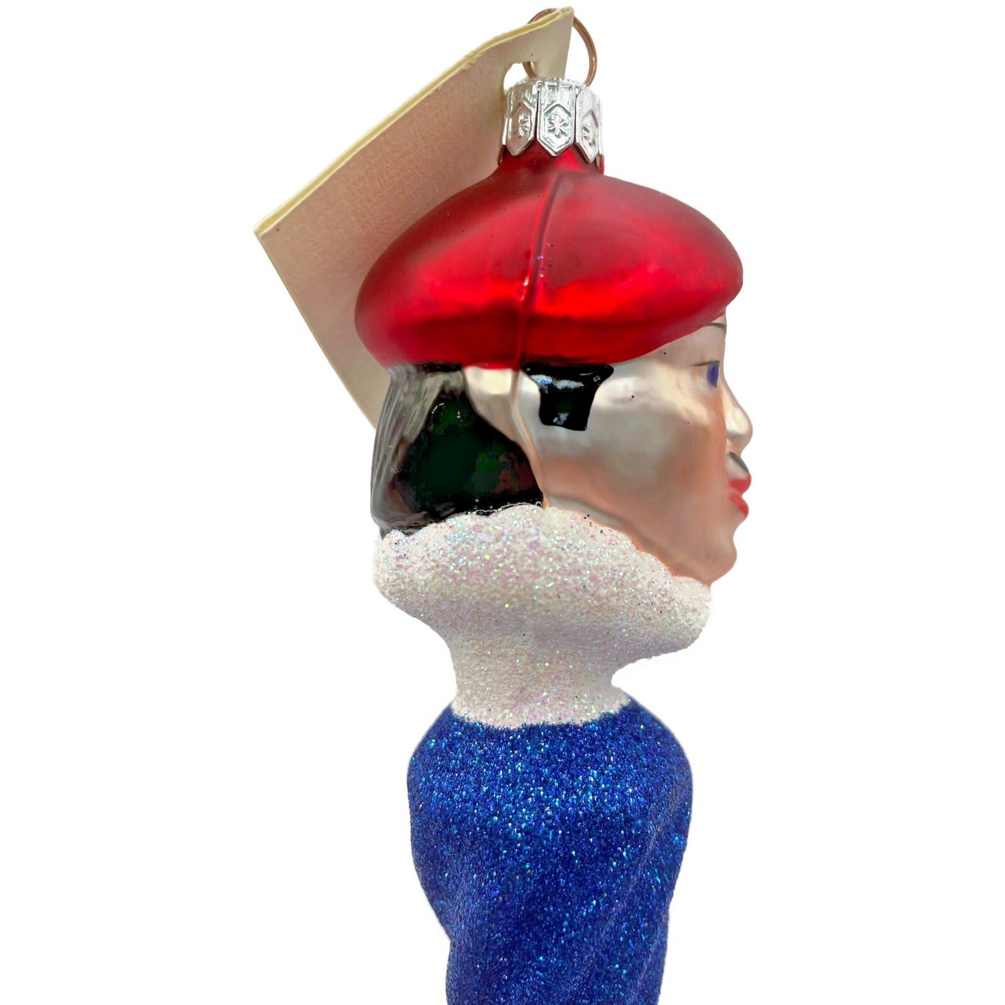 Patricia Breen French Twist Blue Glittered Icicle Red Hat Christmas Ornament