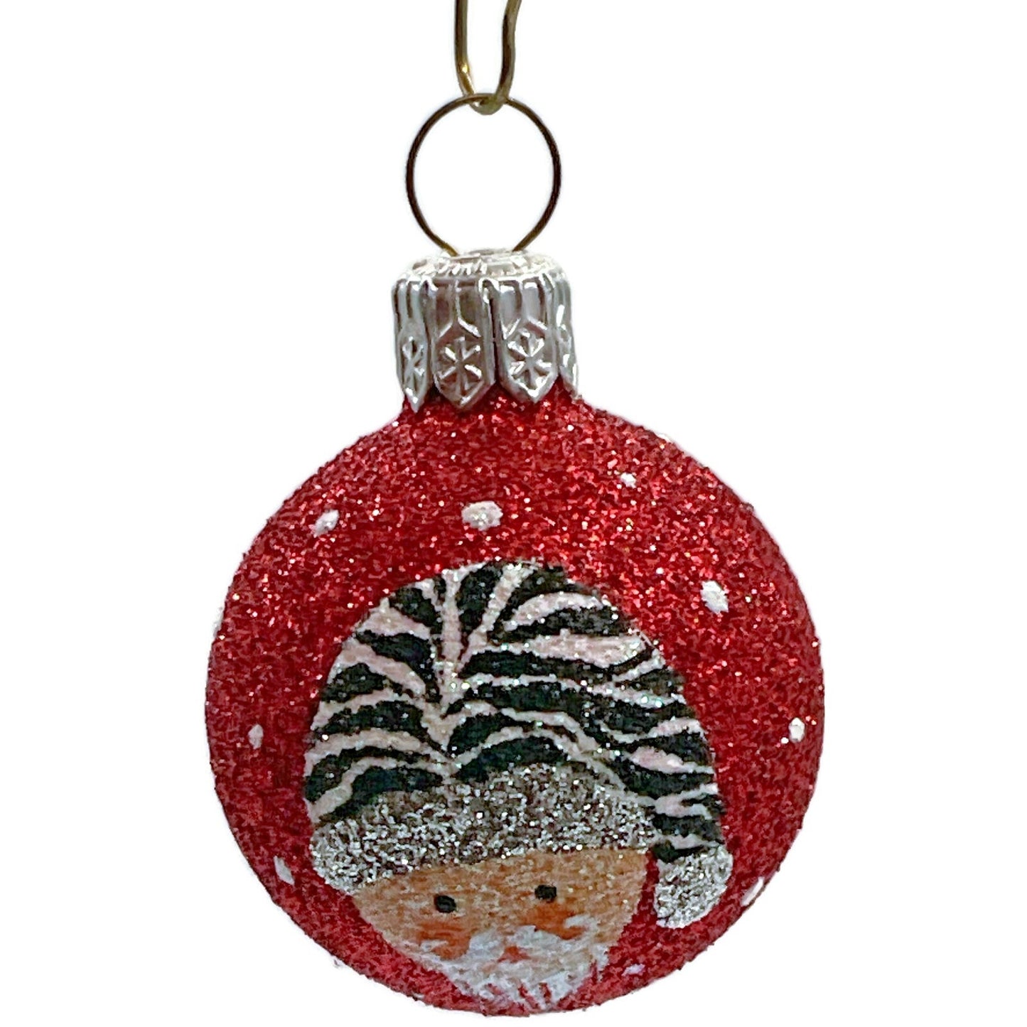 Patricia Breen Studio Gift Ball Santa Claus Zebra Hat Christmas Tree Ornament