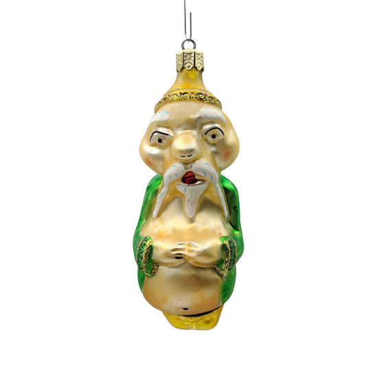 Christopher Radko Fu Manchu Blown Glass Christmas Holiday Tree Ornament 91-011-0