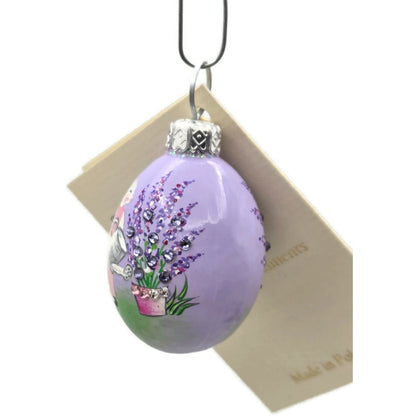 Patricia Breen Miniature Egg Surprise Provencal Bunny Purple Easter Ornament