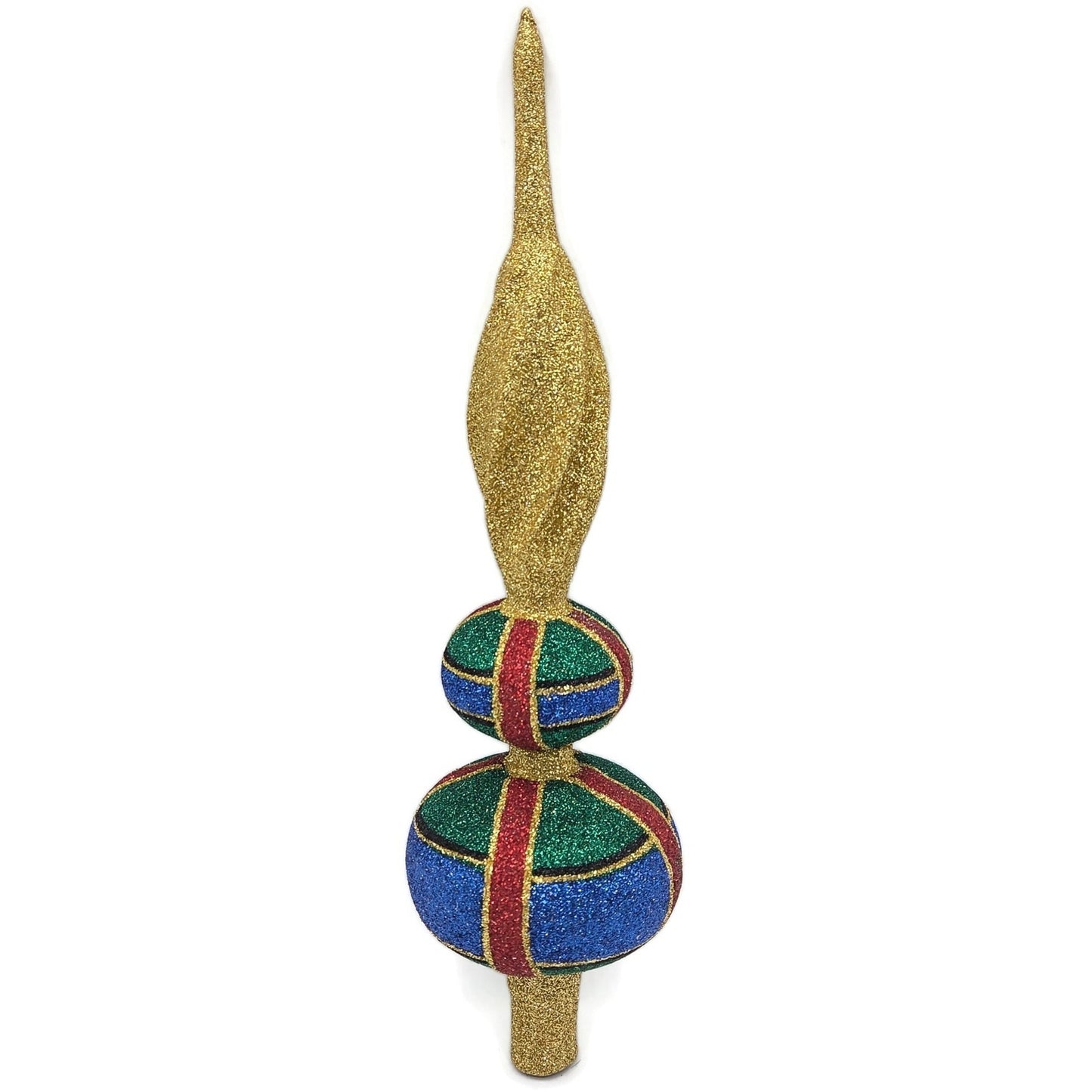 Patricia Breen Miniature Finial Blue Green Red Plaid Christmas Tree Topper HCB