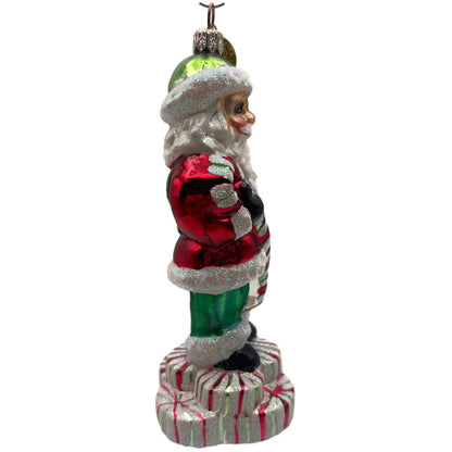 Christopher Radko Christmas Joy Santa Candy Cane Peppermint Ornament 00-076-0