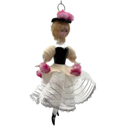 De Carlini Elegant Lady Southern Belle Italian Glass Christmas Ornament