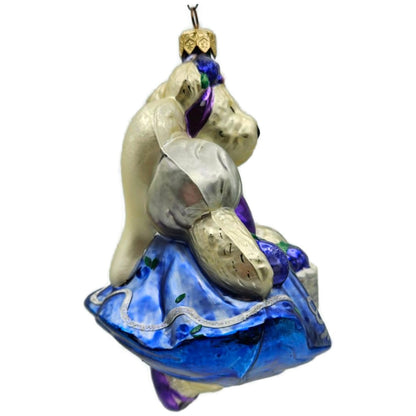 Christopher Radko Muffy Plum Fairy Bear Blue Christmas Tree Ornament 99-NAB-03