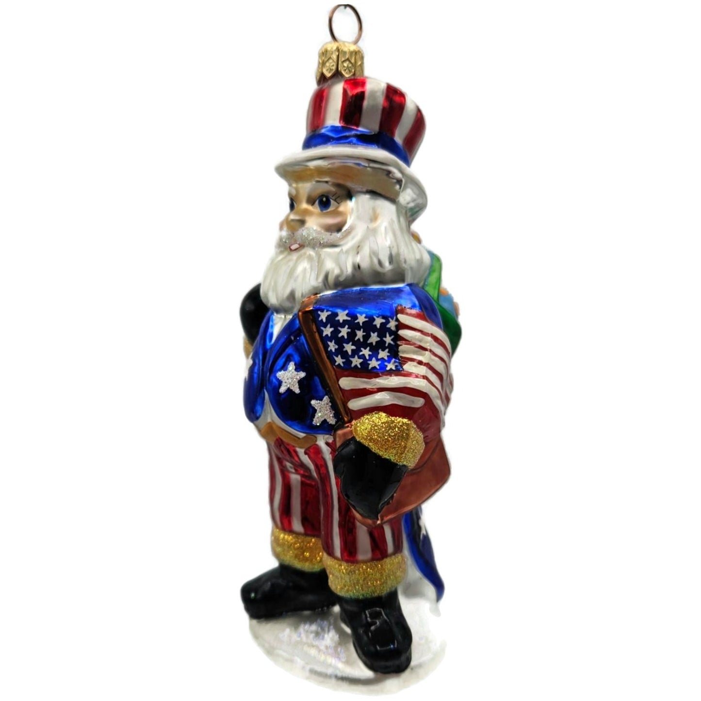 Christopher Radko Uncle Sam Santa Patriotic July 4th Christmas Ornament 99-QVC-1