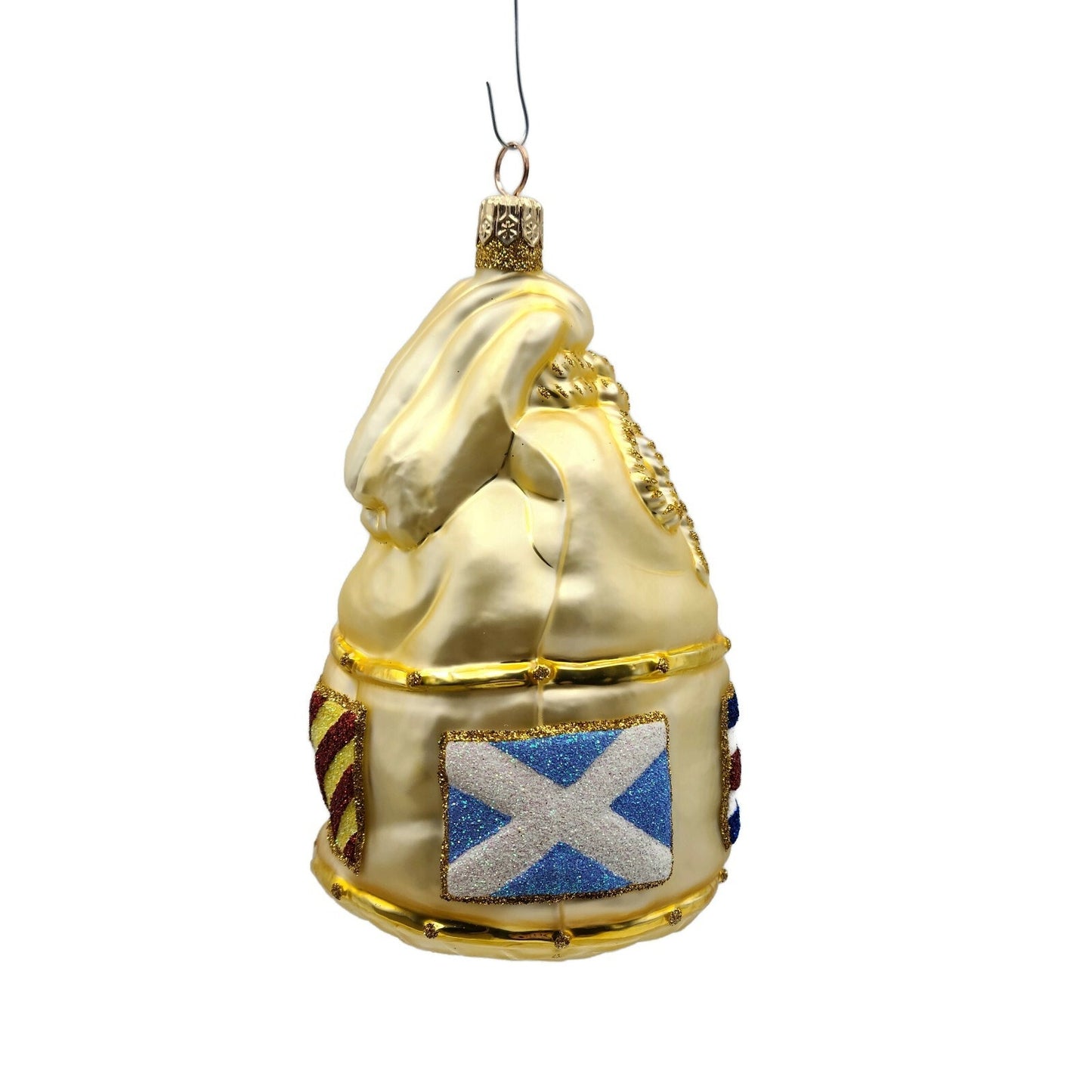 Patricia Breen Santas Duffel Bag Gold Flags Christmas Holiday Tree Ornament