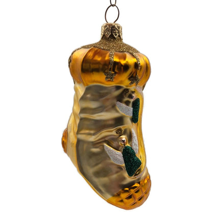Patricia Breen Angel Stocking Gold Glitter Stars Christmas Tree Ornament