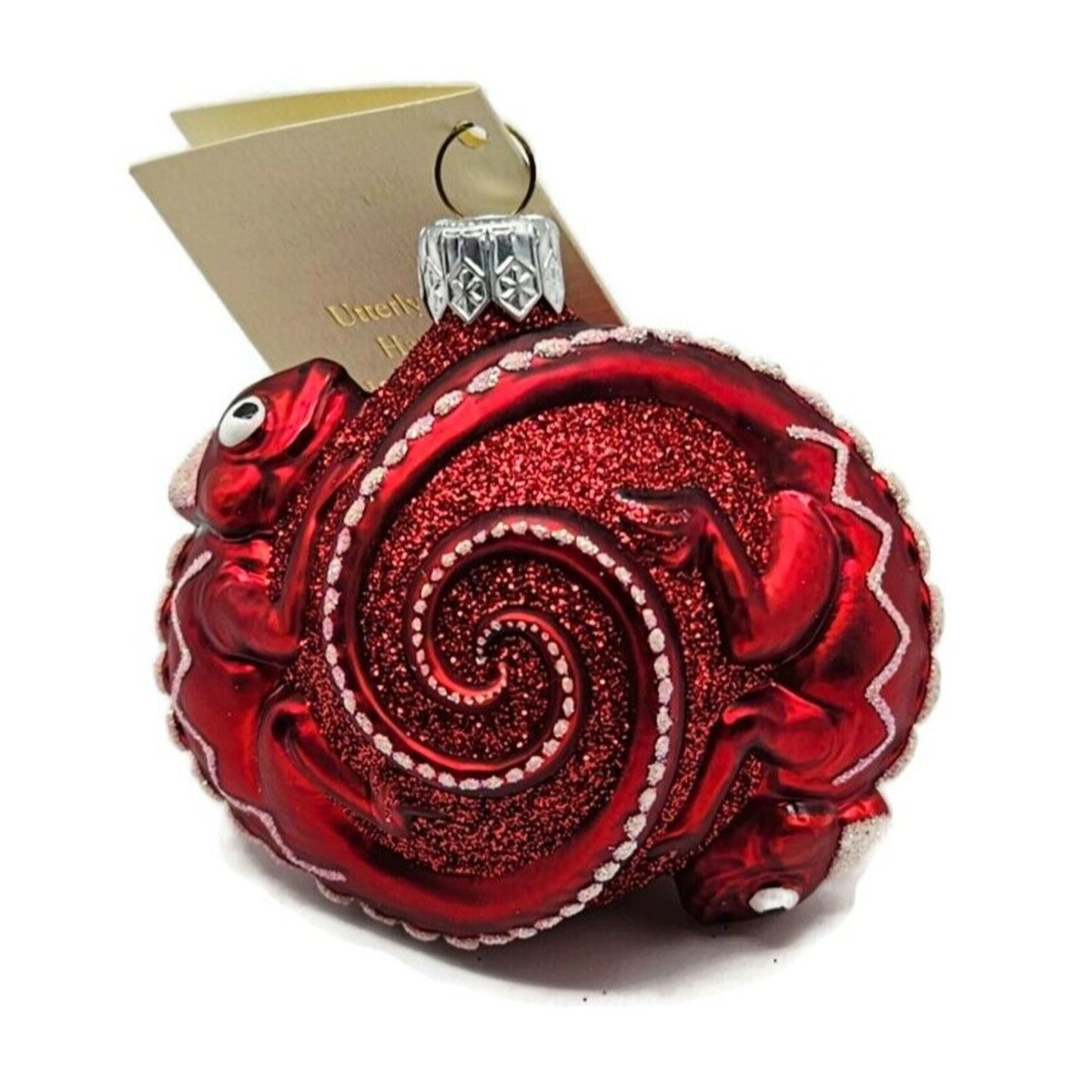 Patricia Breen Once Again for James Red Chameleon Christmas Tree Ornament