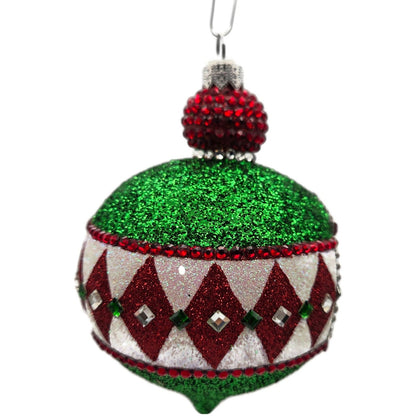 Patricia Breen Anniversary Reflector Green Glitter Chameleon Christmas Ornament