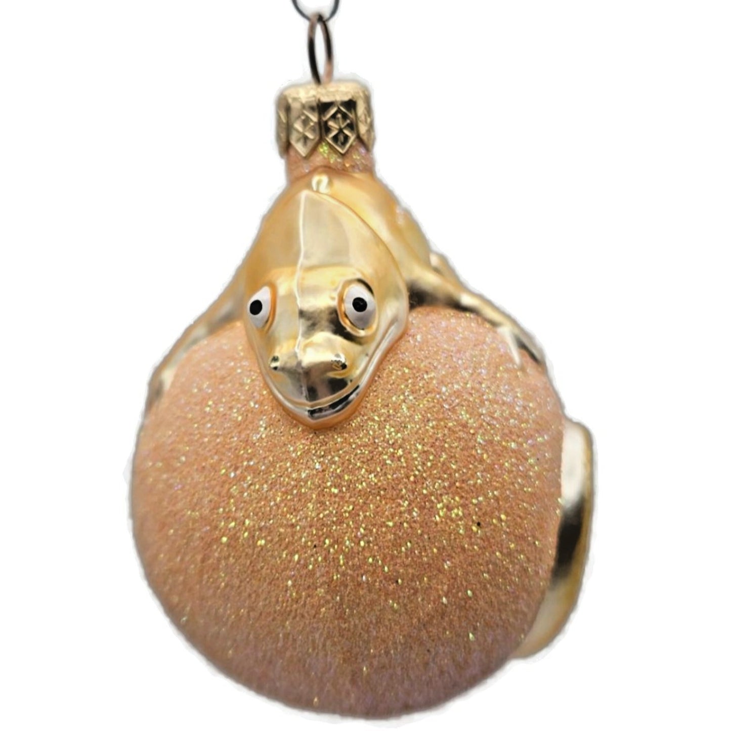 Patricia Breen Chameleon Peach Glittered Christmas Spring Tree Ornament