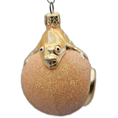 Patricia Breen Chameleon Peach Glittered Christmas Spring Tree Ornament