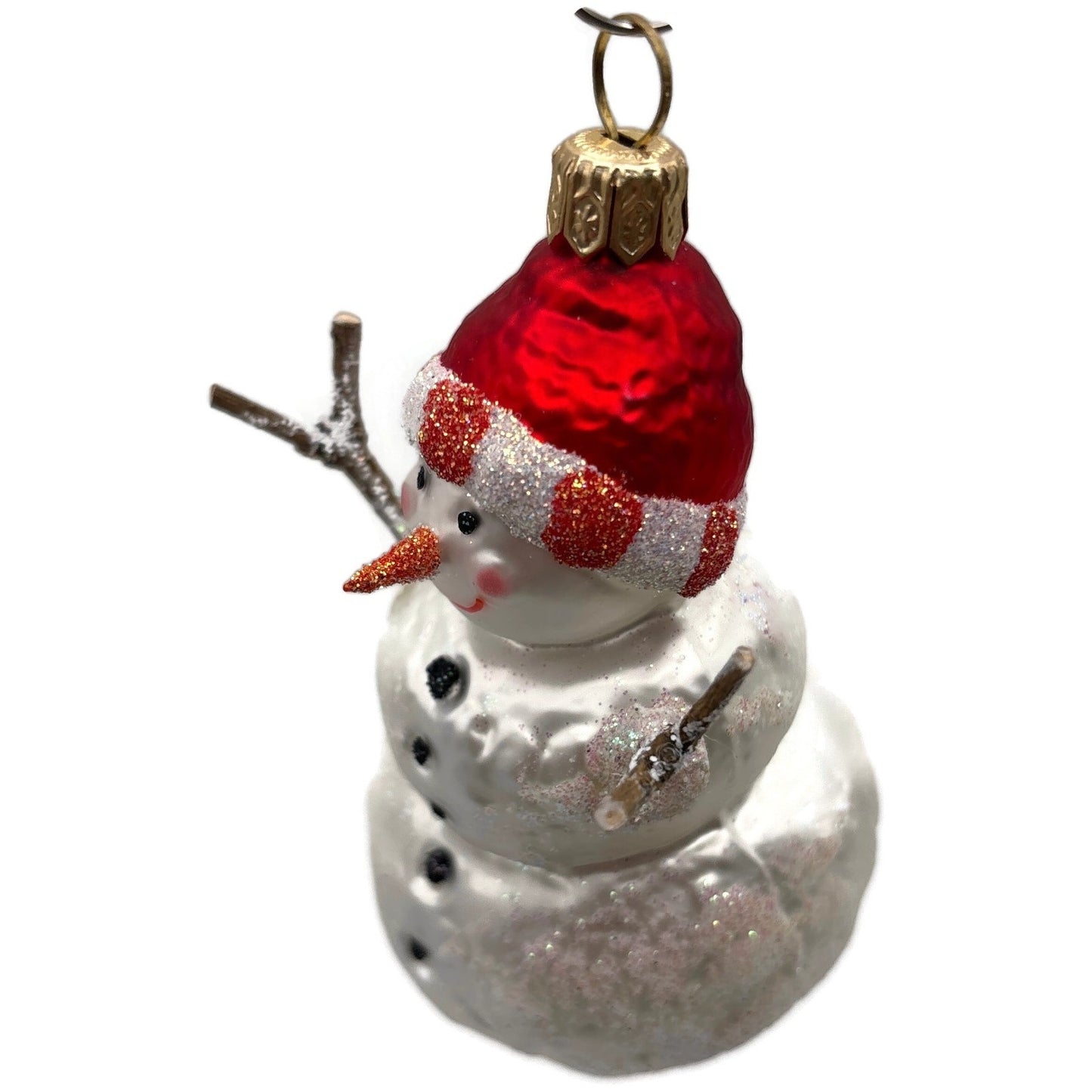 Sikora Weihnachtswelt Snowman With Branches Winter Glass Christmas Tree Ornament