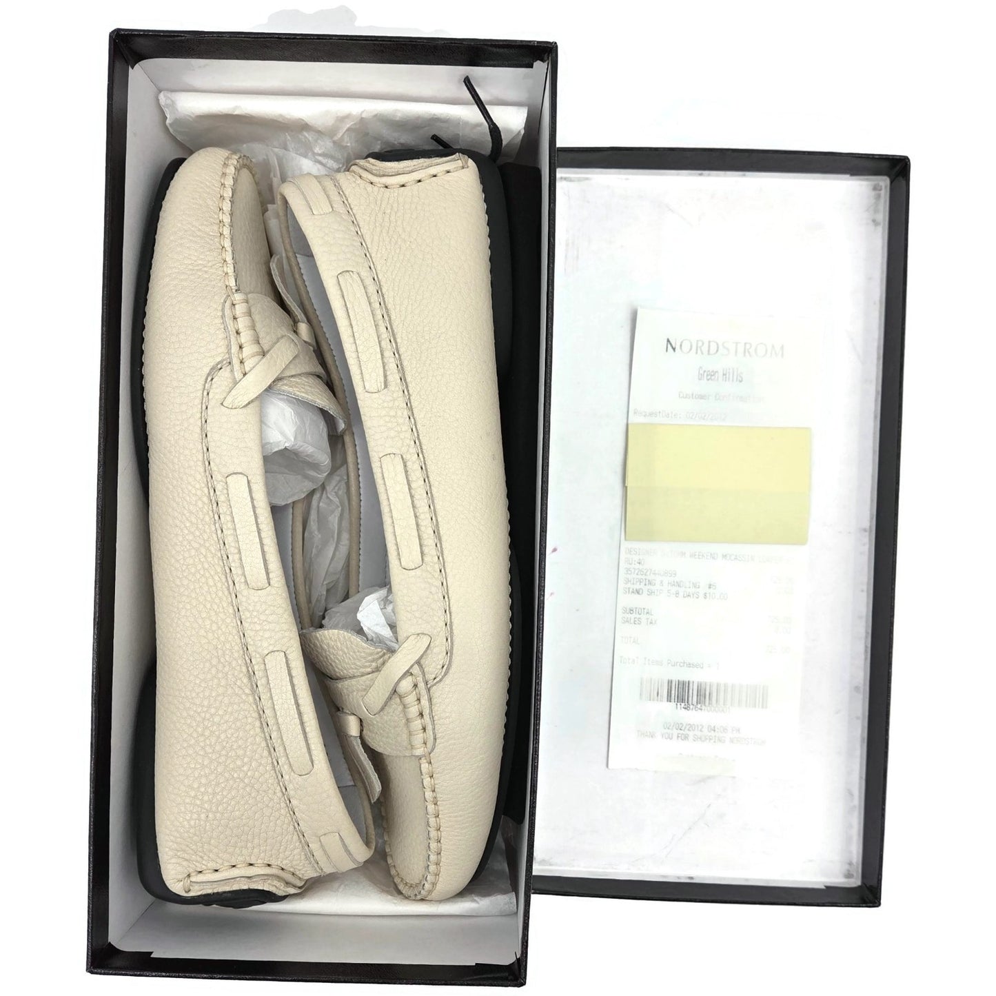 Chanel Womens Moccasin Loafers Ecru Beige Pebbled Leather Tassel Flats Size 40