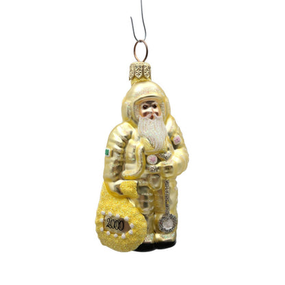 Patricia Breen Miniature Millennium Santa Claus Yellow Christmas Tree Ornament