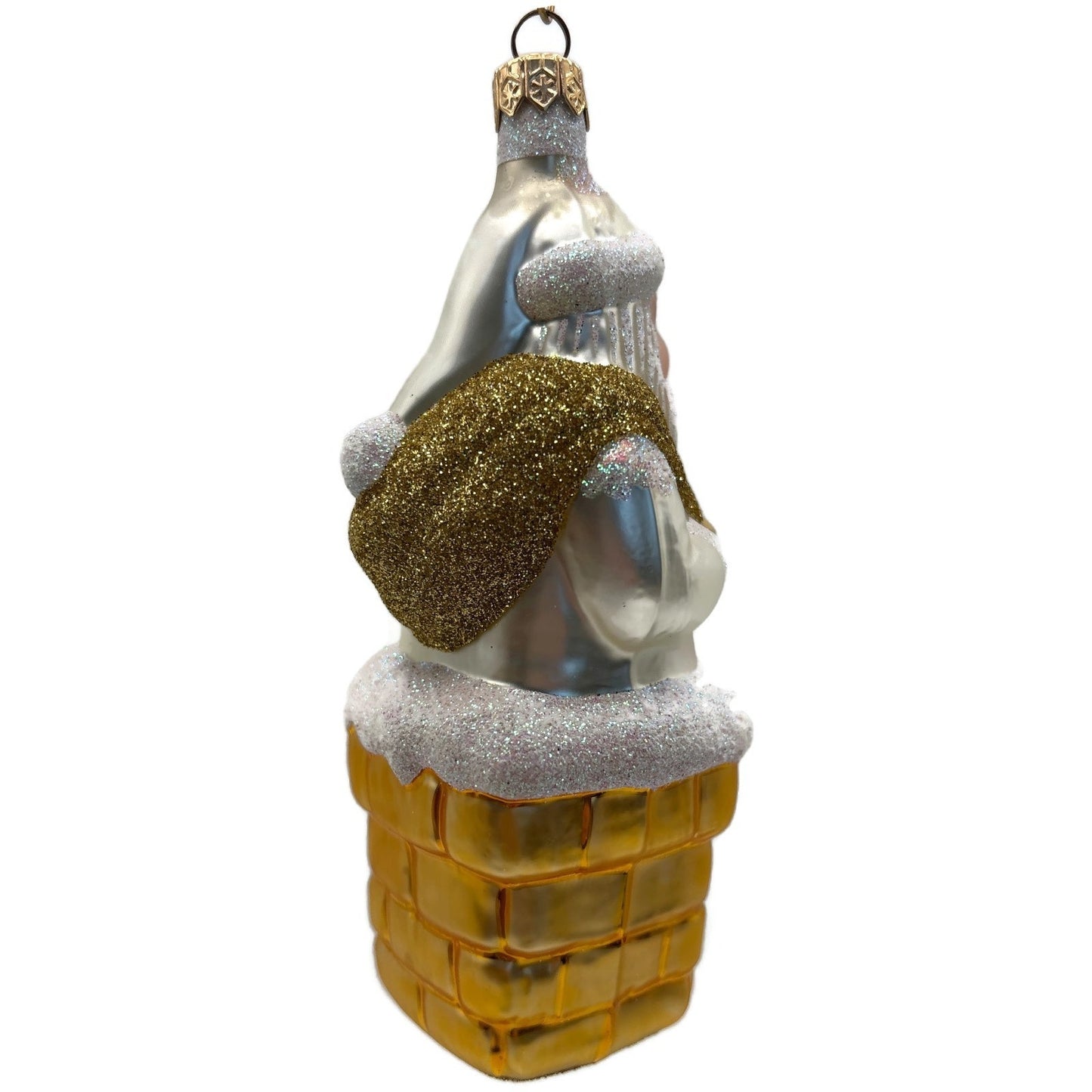 Patricia Breen Here Comes Santa Claus Pearl Gold Sack Christmas Tree Ornament