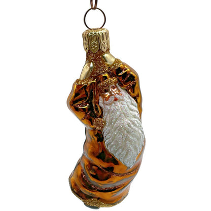 Patricia Breen Into the Blue Santa Claus Peach Balloon Spring Christmas Ornament