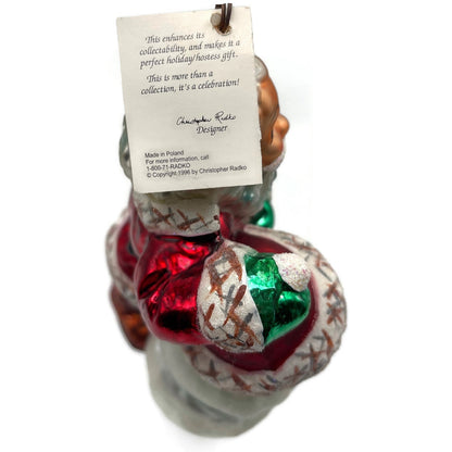 Christopher Radko Frosty Santa Claus Snowman Glass Christmas Ornament 98-317-0