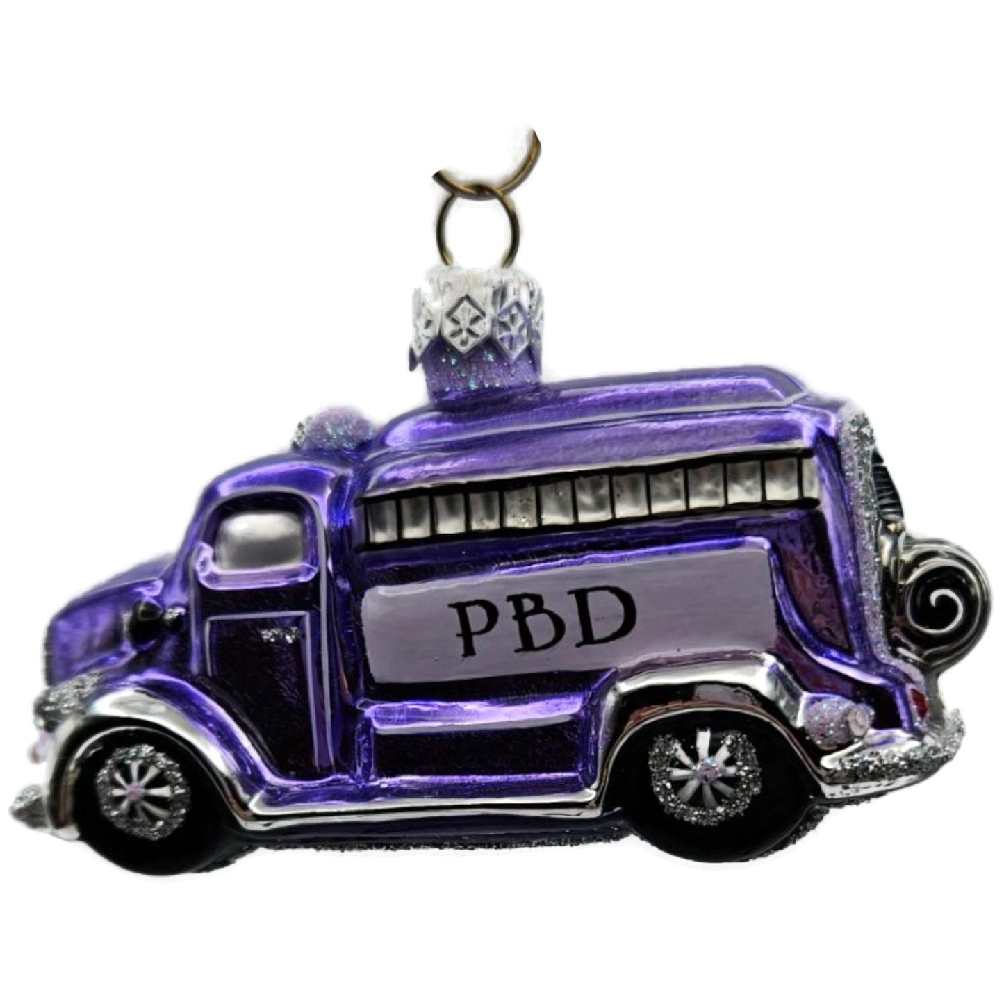 Patricia Breen Brave True Lavender Fire Truck Christmas Tree Ornament CATZ
