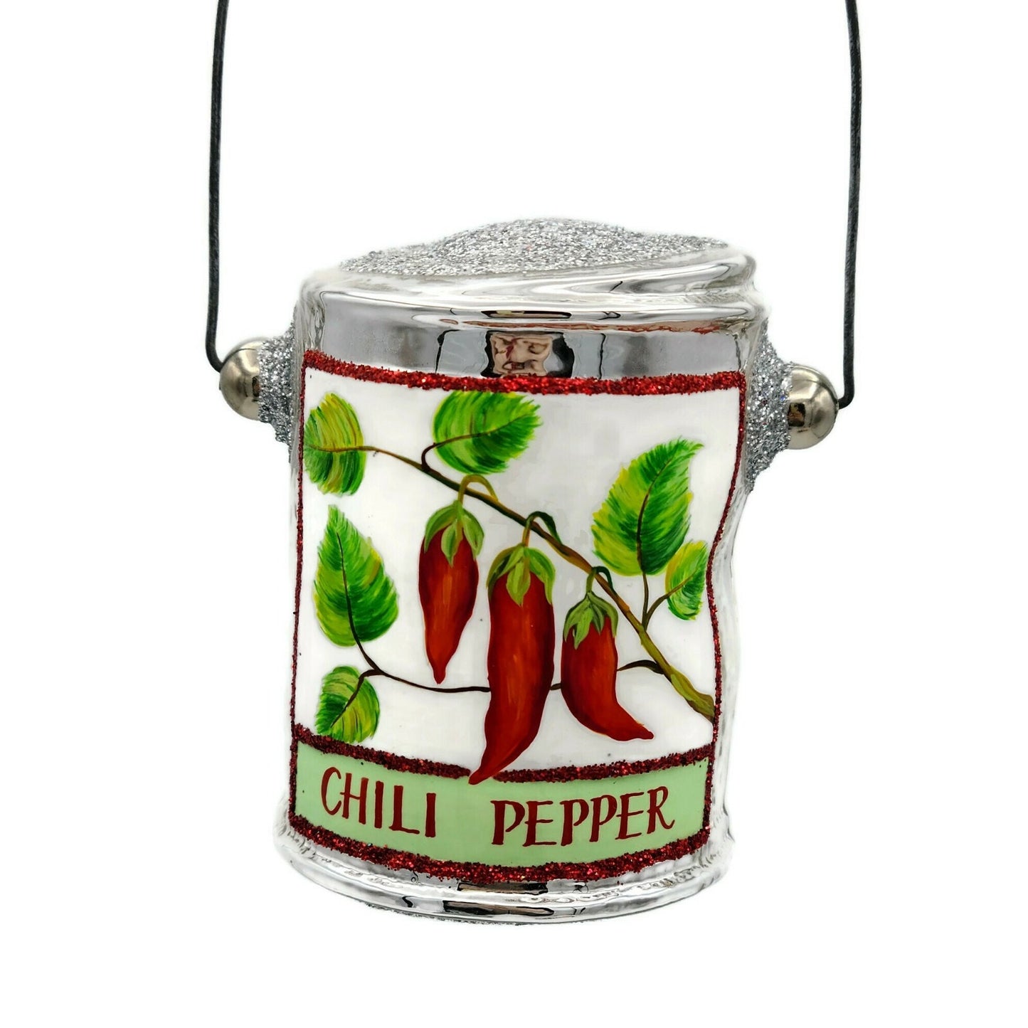 Patricia Breen Studio Colours Chili Peppers Paint Can Christmas Ornament NM