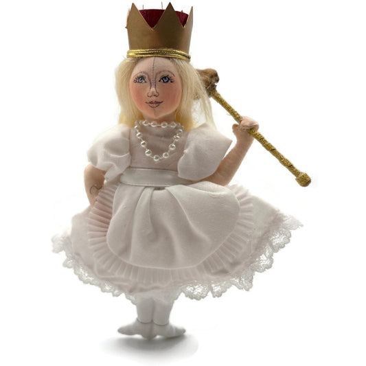 Gladys Boalt Queen Alice White Alice in Wonderland Signed Christmas Ornament