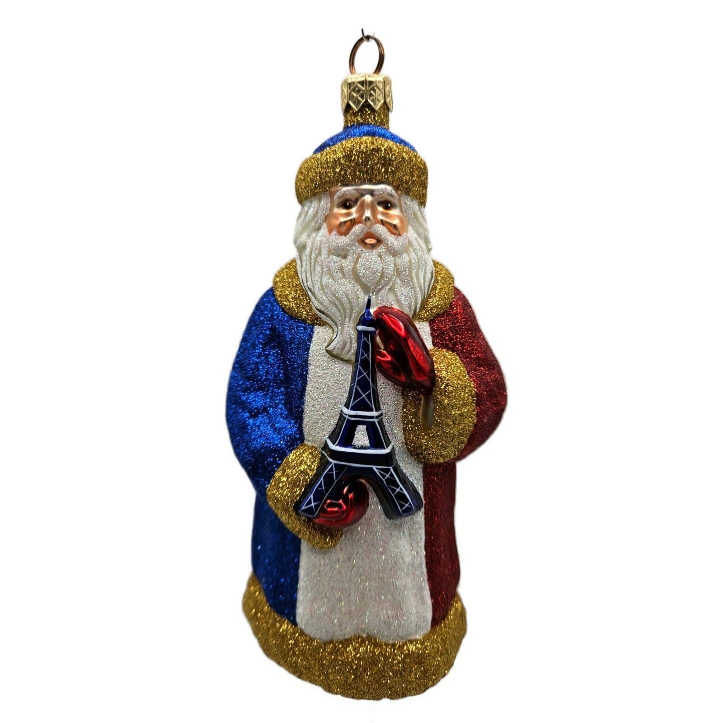 Patricia Breen Parisian Santa Tricolore Paris Christmas Holiday Tree Ornament