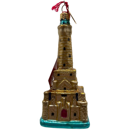Landmark Creations The Chicago Water Tower Gold European Glass Holiday Ornament