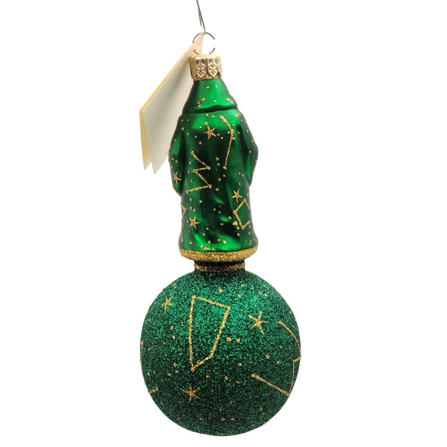 Patricia Breen Miniature Copernicus on Sphere Green Gold Christmas Tree Ornament