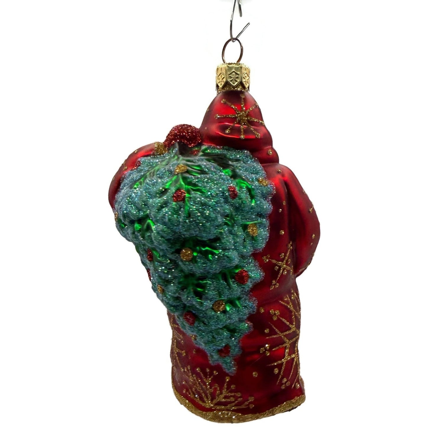 Patricia Breen Santa For Jason Gold Snowflakes Red Christmas Tree Ornament NM