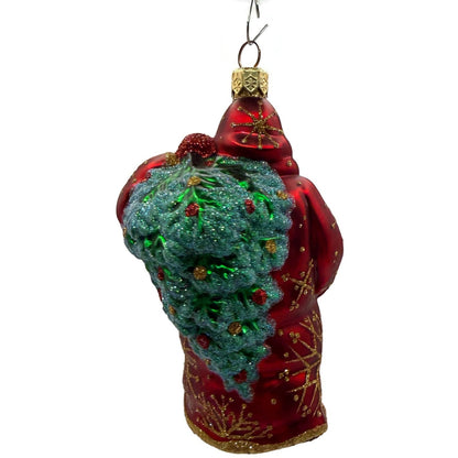 Patricia Breen Santa For Jason Gold Snowflakes Red Christmas Tree Ornament NM