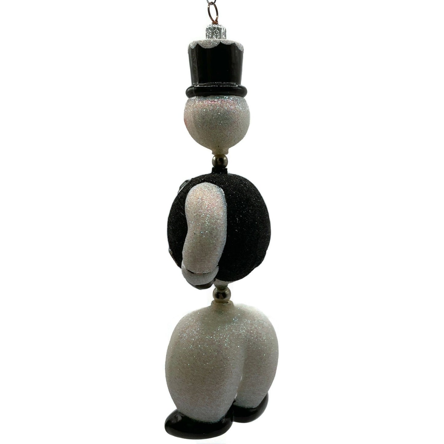 Patricia Breen Kinetic Snowman Black Hat Pearl Christmas Tree Ornament