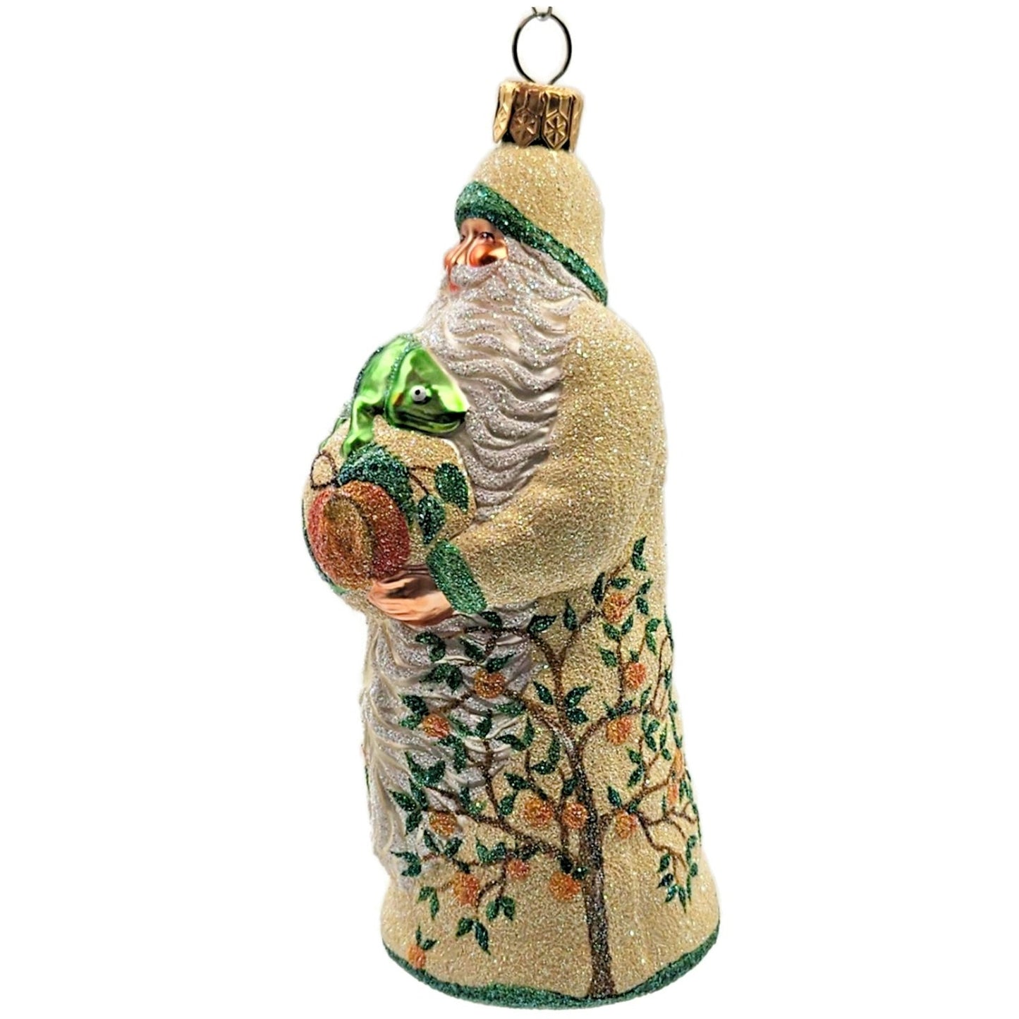Patricia Breen Santa With Chameleon The Peach Orchard Spring Christmas Ornament