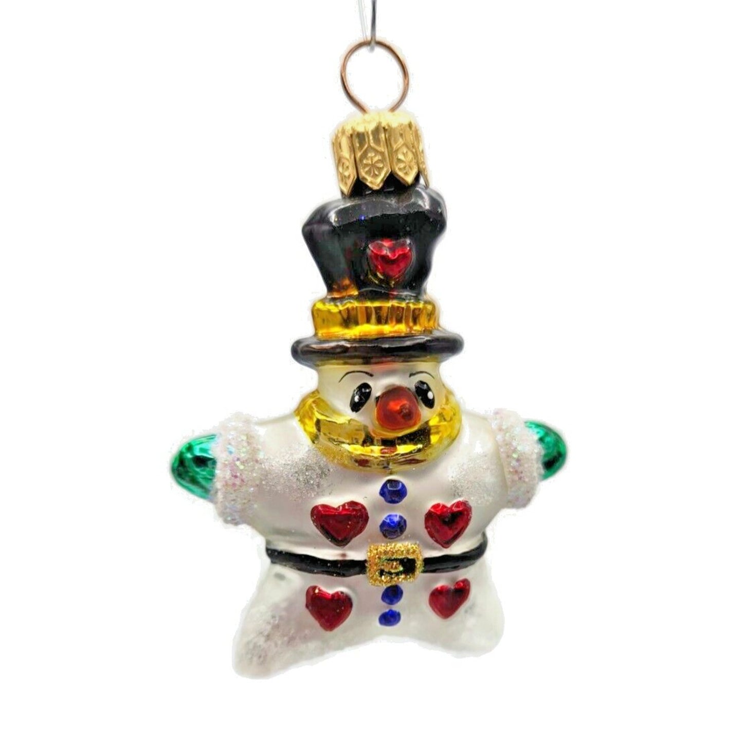 Christopher Radko Hearts for You Gem Snowman w/ Hat Christmas Ornament 99-955-0