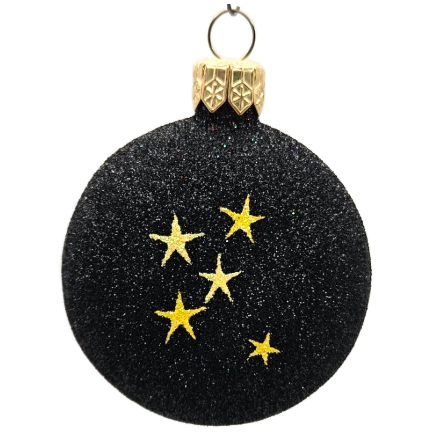 Patricia Breen Salem Medallion Black Yellow Moon Glass Halloween Ornament 2212