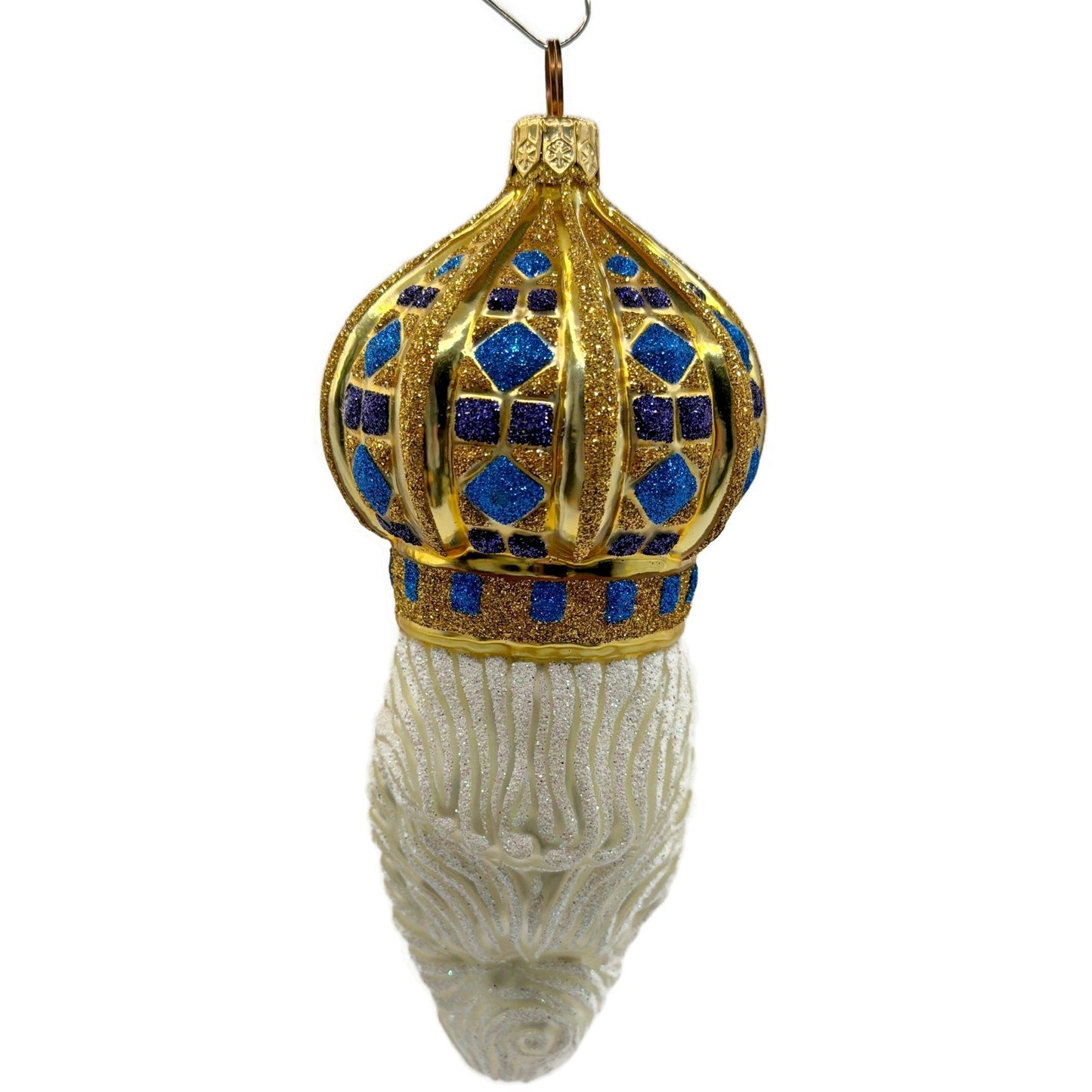 Patricia Breen Bijoux Noel Santa Claus Head Gold Crown Christmas Ornament 2101