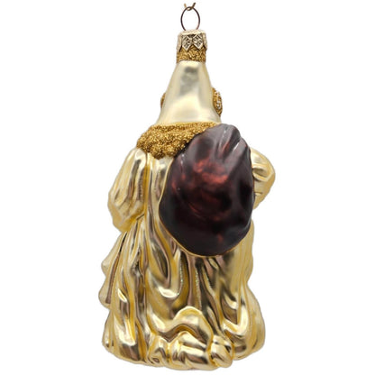 Patricia Breen Van Mourik Santa Gold Brown Flowers Fall Christmas Tree Ornament