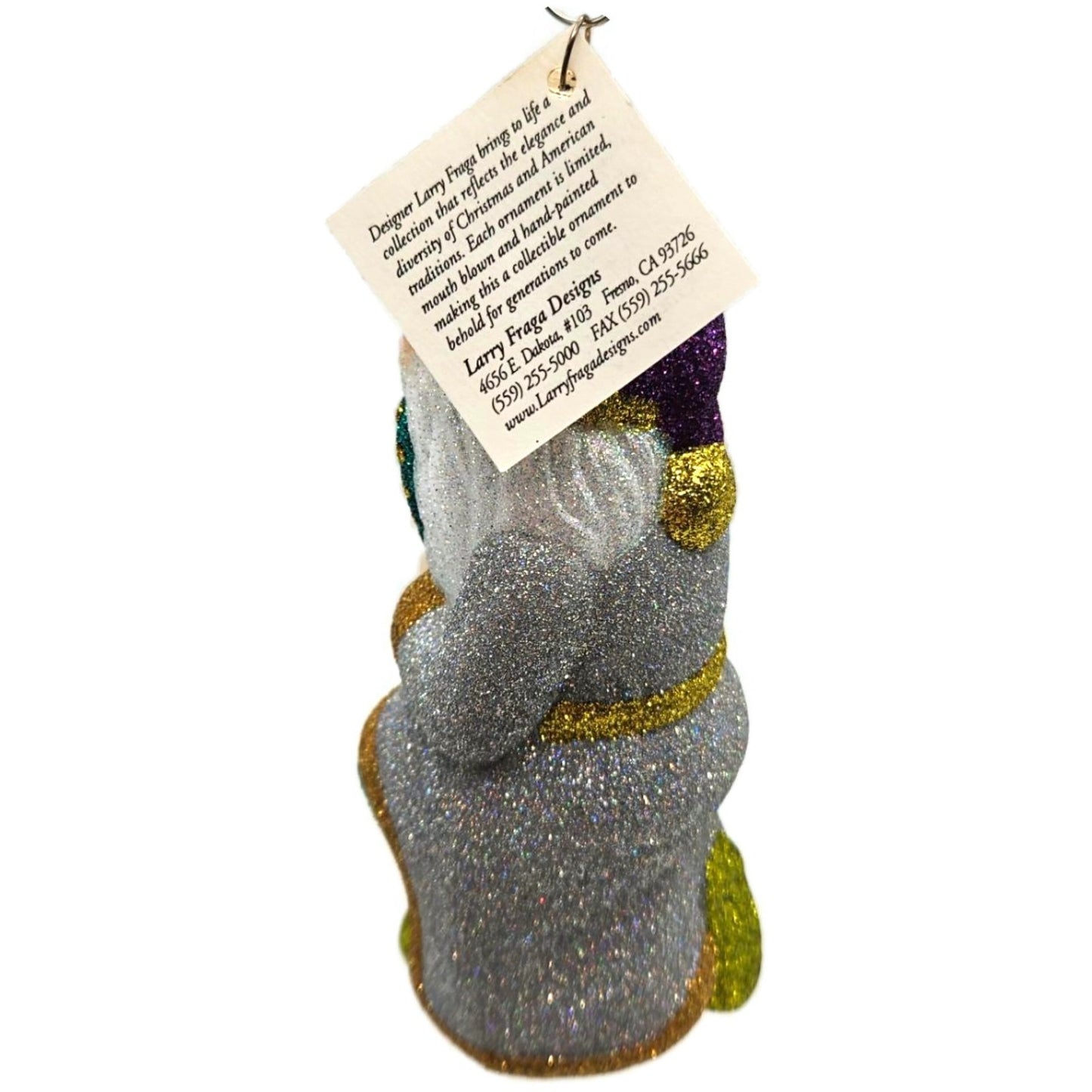 Larry Fraga Heavenly Sounds Glitter Series Santa Claus Christmas Tree Ornament