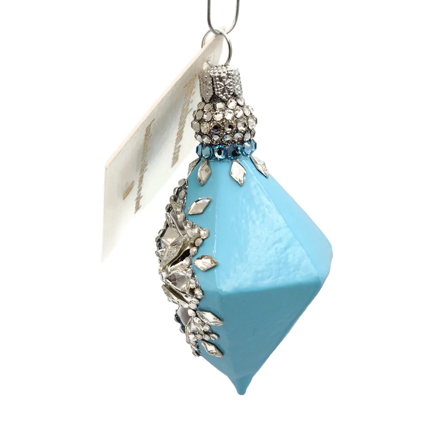 Patricia Breen Honoria Turquoise Silver Reflector Drops Christmas Tree Ornament