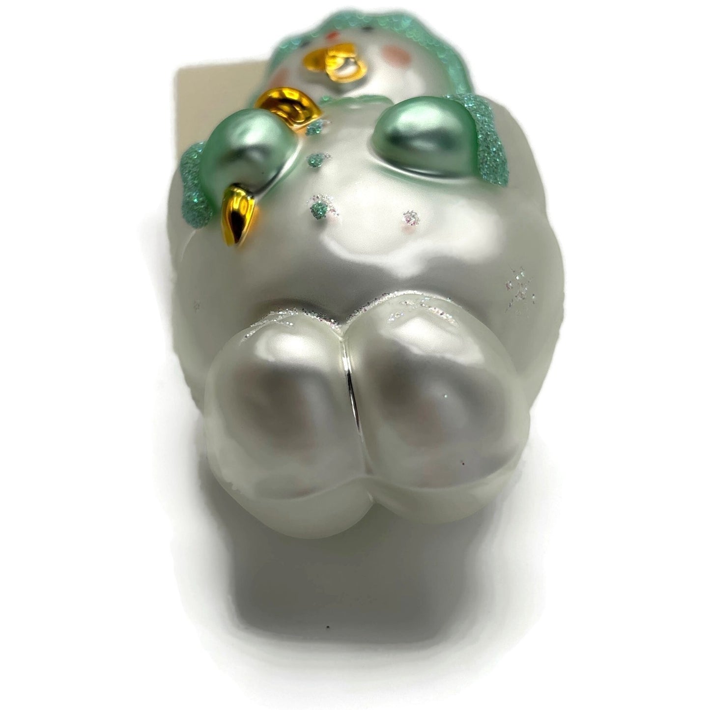 Patricia Breen Snowbaby Green Snowflakes Snowman White Christmas Tree Ornament