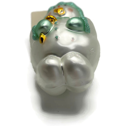 Patricia Breen Snowbaby Green Snowflakes Snowman White Christmas Tree Ornament