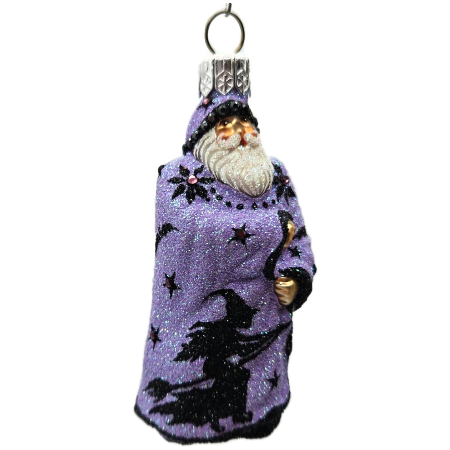 Patricia Breen Mini Redoute Santa Lavender Witch Glass Halloween Ornament 2426