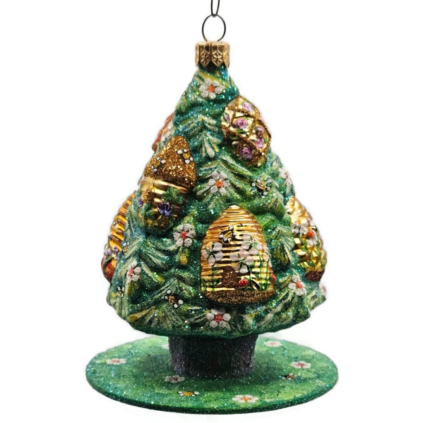 Patricia Breen Beeskep Topiary Green Flower Bees Spring Christmas Tree Sculpture